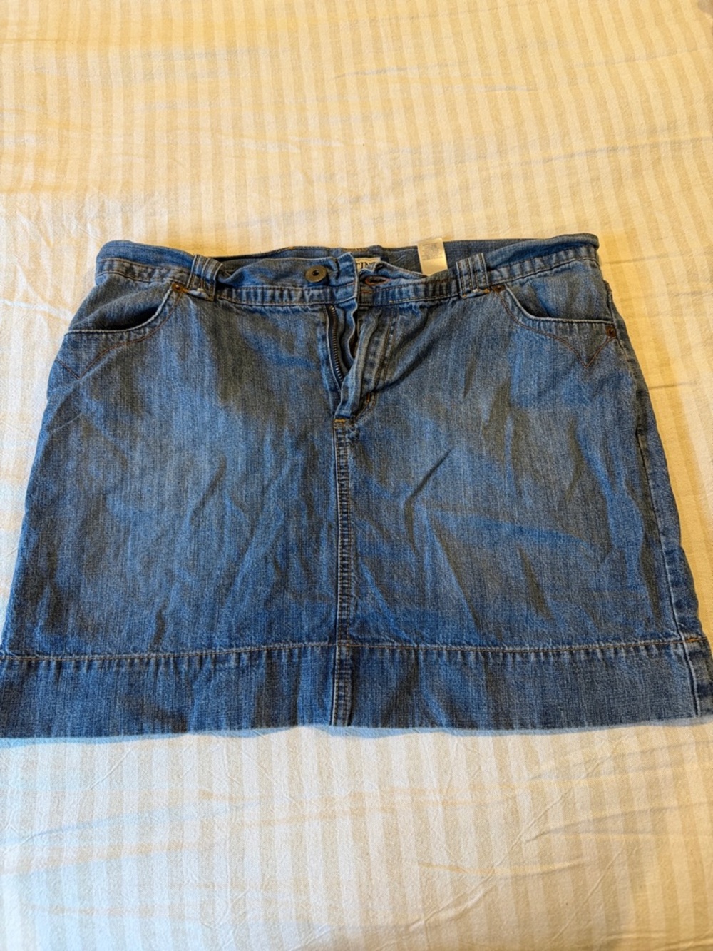 TINT brand Blue Denim Mini Skirt with Front Pockets
